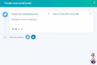 Blog - honest review of hubspot social tool - attach content GIF