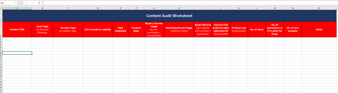 content audit worksheet