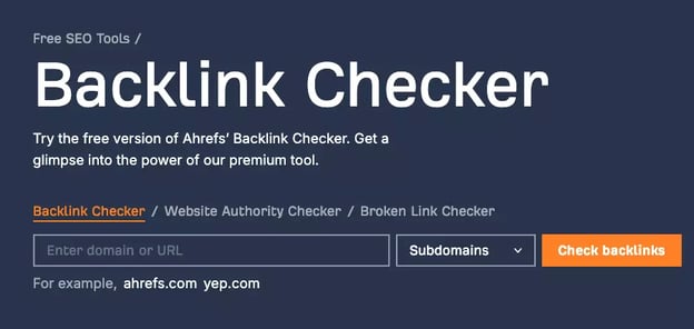 Ahrefs Free Backlink Checker