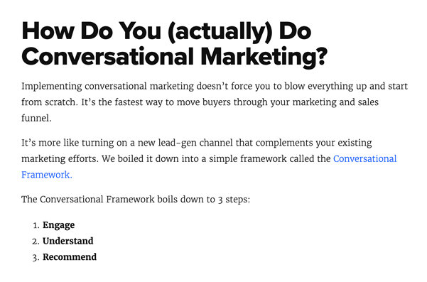 How do you actually do conversational marketing