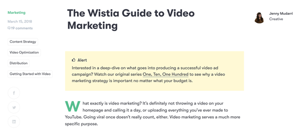 Wistia guide to video marketing